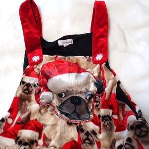 Pug Christmas jumper overalls size Medium brand is eyeshadow
